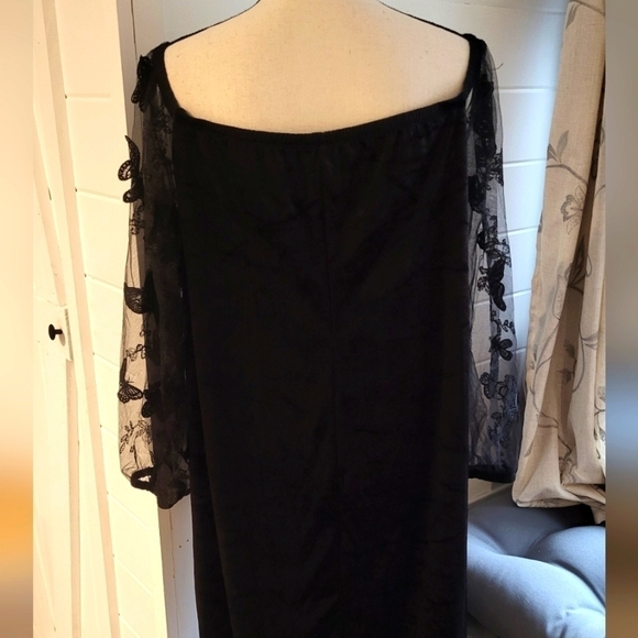 Wdirara Sheer Butterfly Bishop Sleeve Sheath Dress Size 4X - Picture 8 of 12